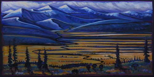 Mountain Mood-Valley West of Caley, AB 
24 x 48 oil on canvas $2300